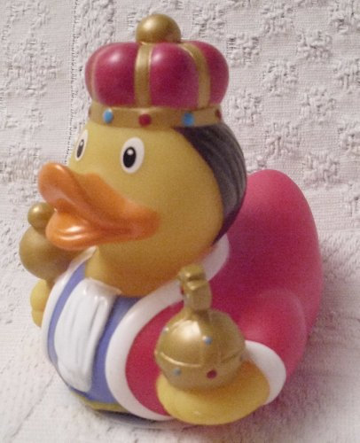 LiLaLu - 1841 - Königin Ente, Badeente, Quietscheente, PVC, 9 cm