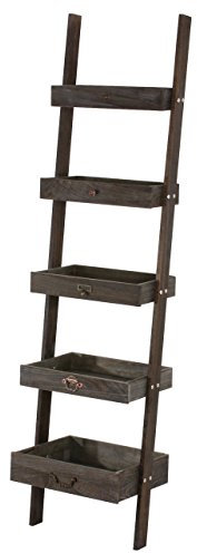 Mendler Regal Standregal Pflanzregal Blumenständer, 169x43x32cm, Shabby-Look, Vintage - braun