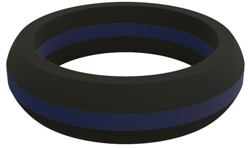 QALO fbl09 Damen blau Line Silikon Ring, WMNS Blue Line-FBL04, Blue Line