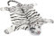 BRUBAKER Tigerfell Tiger Weiß - 130 x 120 cm - Bettvorleger Kaminvorleger Teppich