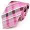 TigerTie Designer Seidenkrawatte in pink rosa lila violett weiss kariert