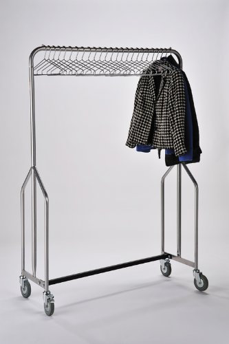 ZRG12/KRH Heavy Duty Coat Rail. Silver with 25 Chrome Hangers