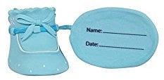 Baby Blue Boys Christening / New Baby Bootees Cake Topper