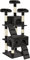 tectake® Tiragraffi per Gatti con Casette, Tiragraffi Gatto con Piattaforme e Colonna Grattatoio, Albero per Gatti Altezza 170 cm, Torre Gatti per Interni, Casa per Gatti - Nero