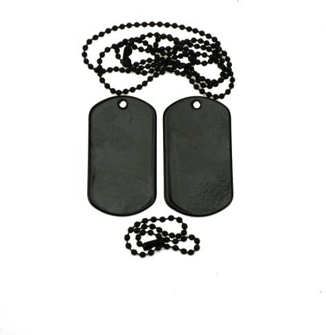 Yantec US Dog Tags Erkennungsmarken Schwarz