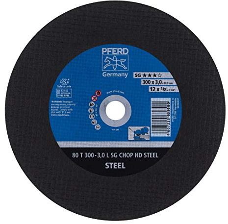 PFERD 639580 Trennscheiben fur Stationaren Einsatz, Leistungs Linie SG, Steelsaw HD,SG Chop HD Steel, 300mm x 3mm, 20 Stück