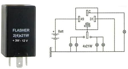 OC-PRO Centrale Clignotante DIN 12V-2(4) 21W