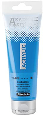 Schmincke - AKADEMIE Acryl color, Coelinblau in 120 ml-Tube, 23449012, feine Künstler-Acrylfarbe, brillant, hoch lichtecht und kadmiumfrei, für Acrylmalerei, Mixed Media