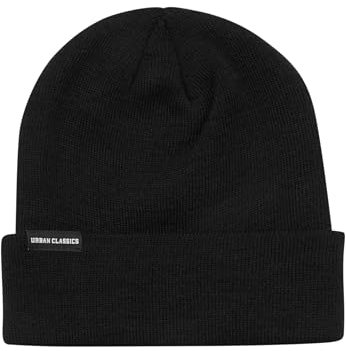 Urban Classics Unisex Basic Flap Beanie Strickm tze, Schwarz (Black 00007), Einheitsgröße EU