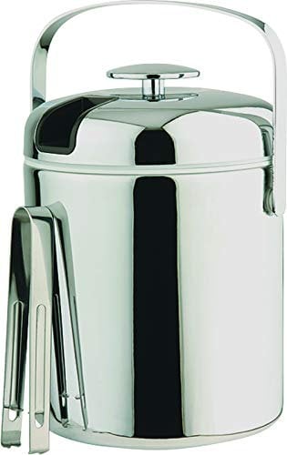 APS set de seaux à glace, glacière 1,3 l, set d'œufs avec grille d'égouttage, insert en plastique isolé, pince incluse, pour jusqu'à 50 glaçons, 15,5 x 15 cm, hauteur : 22 cm