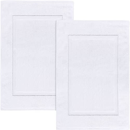 Utopia Towels - 2er Pack groß Badematte Badvorleger (53 x 86 cm) - 100% Baumwolle Frottee -Waschbare Badteppich (Weiß)