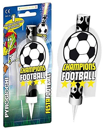 Fontana Luminosa Football - Altezza 15 cm -Fontana Scintillante per torte di Compleanni - Pyrogiochi