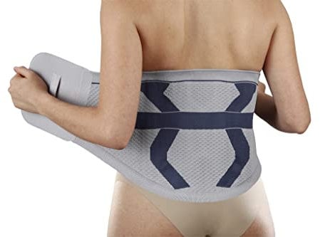 Corsetto lombosacrale steccato in tessuto elastico tramato Art.3087 Grigio Taglia L 91-99 cm