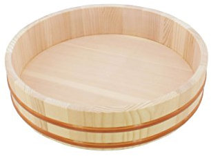 BambooMN 13 Hangiri Oke Sushi Rice Cooling Bowl/Tub, 1 Piece - Large