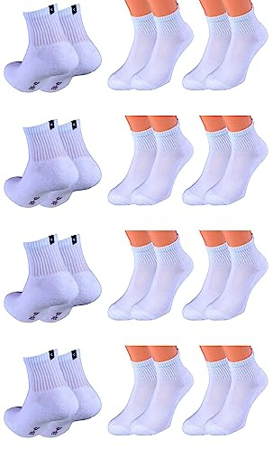 12 Paar weiße Kurz-Socken mit Frotteesohle Marke Cocain in schwarz und weiß für Damen und Herren Gr. 39-42