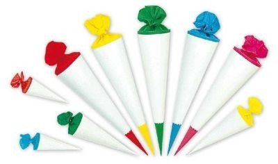 Schultüte Rohlinge weiß, 70 cm, mit Verschluss, Zuckertüte Schultüte basteln - Schultütenrohlinge
