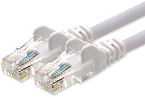1aTTack - Cable de red UTP con conectores RJ45 (cat. 5, 50 m), color blanco