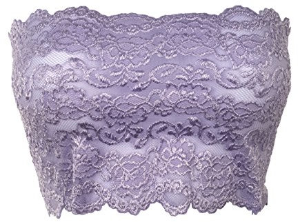 Ally Rose Damen Stretchy Lace Topper Camisole Bandeau Tube Top, Fliederfarben, X-Groß