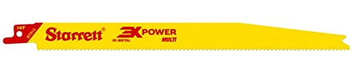 Starrett BT910-2 Bi-Metal Fast Cut Tapered General Purpose Reciprocating Blade, 0.050 Thick, 10 TPI, 9 Length x 3/4 Width (Pack of 2)