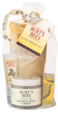 Burt's Bees Mothers Day Gifts Ideas - Hand Repair Set, 3 Hand Creams plus Gloves - Almond Milk, Lemon Butter Cuticle Cream, Shea Butter Repair
