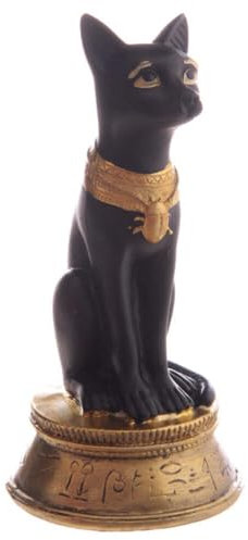 Bastet Statue sitzend schwarz gold 13,5 cm