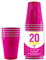 20er Pack Offiziellen Original Pink Cups Officiels | Amerikanische 53cl Becher rosa | Beer Pong | Premium Qualität | Becher aus wiederverwendbaren Plastik | Spülmaschinenfest | OriginalCup®
