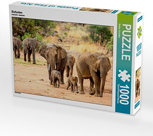 CALVENDO Puzzle Elefanten 1000 Teile Puzzle quer | 1000 Teile Lege-Größe 64 x 48 cm Foto-Puzzle für glückliche Stunden
