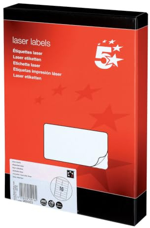 5 Star Sticky Labels White Multipurpose (4000 Pack) Label Stickers Laser Copier Inkjet 99.1x34mm
