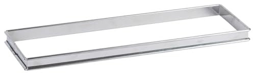 Gobel 865310 Flan à Tarte Rectangulaire Inox Bords Roulés 35*10 cm, Argent