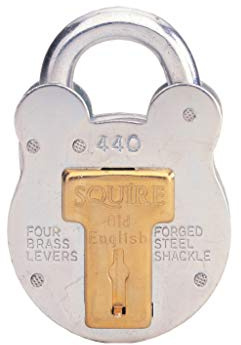 Squire Old English 440KA Galvanised Steel Case 4 Lever Padlock, Medium Keyed Alike