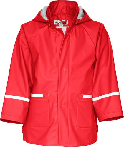 Playshoes Regenjacke Unisex Kinder Wind- und wasserdicht Regenmantel Regenbekleidung, rot, 116