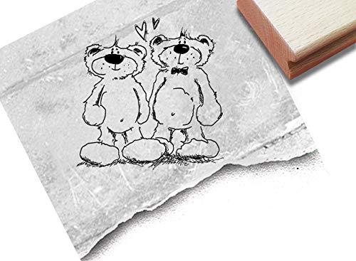 Stempel Tierstempel Bären Teddybären - Motivstempel Tiere Liebe Freundschaft Geschenk für Kinder Kita Kinderzimmer Schule Basteln Deko - zAcheR-fineT