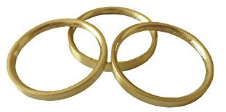 iso-design Gardinenringe Messing Optik für 16 mm Gardinenstangen - 10 Stück