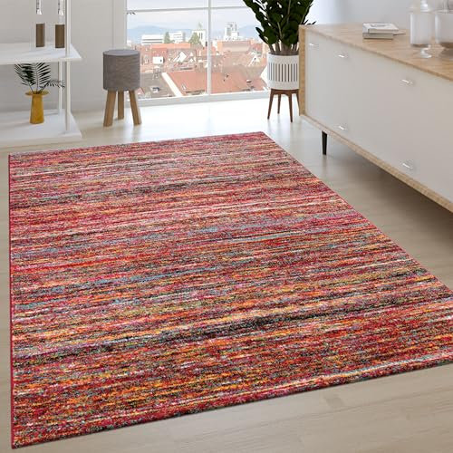 Paco Home Teppich Wohnzimmer Schlafzimmer Kurzflor Ethno Design Geometrisches Muster Rauten Motiv Moderne Deko, Grösse:240x340 cm, Farbe:Bunt