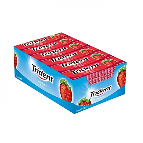 Trident fresa láminas caja de 24 paquetes - chicle sin azúcar