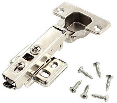 Neoteck 20pcs 35mm Charnières Porte Placard en Acier Inoxydable Charnières Invisibles 110°Charnière Fermer Sans Bruit pour 16-19 mm Placard Armoire de Cuisine avec 120pcs Vis