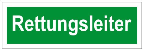 Rettungswegschild aus Aluminium - Rettungsleiter - 20 x 60 cm
