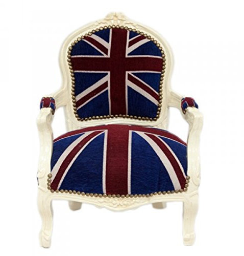 Casa Padrino Barock Kinder Stuhl Union Jack/Creme - Kindermöbel