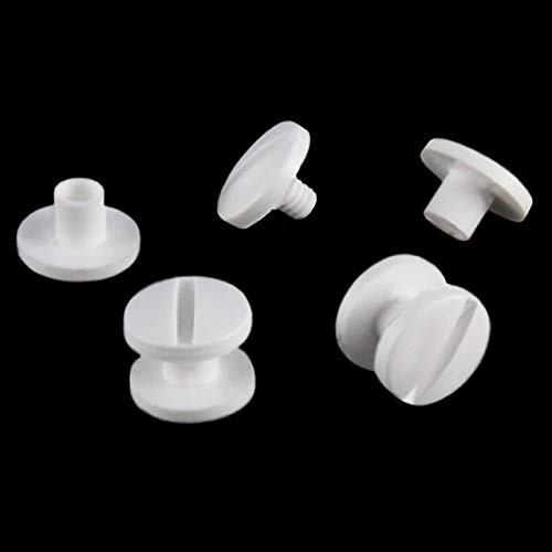 Vis de reliure en plastique pour cahiers, albums, cartes | 100 pièces, 8 mm, blanc