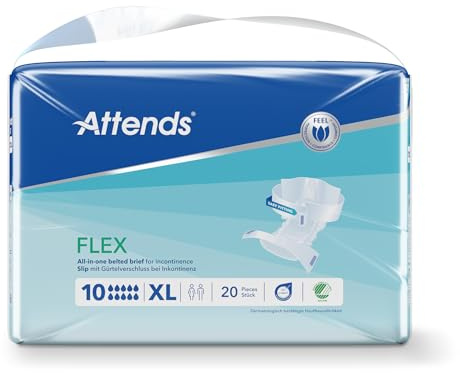 Attends FLEX 10XL, Inkontinenz-Produkt, bei vollständiger Harn- und Stuhlinkontinenz, (4X20)