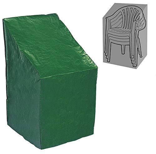 Parkland Stacking Chair Cover for Outdoor Garden Patio Chairs Waterproof Rainproof Outside Weather Green Polyethylene Furniture Cover 107cm x 68cm x 61cm