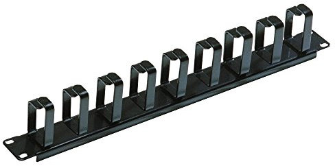 LINDY 1U Cable Management Panel with 9 Vertical Hoops Black