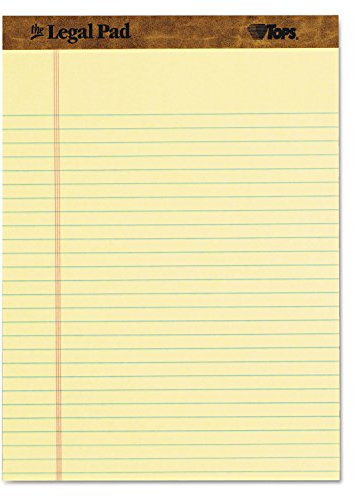 Tops The Legal Pad 75327 Schreibblöcke, 21,6 x 29,5 cm, Kanarienvögelpapier, Rechtsregeln, 50 Blatt, 3 Stück