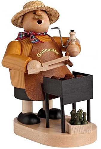 KWO Olbernhau Räuchermann Grillmeister, 21 cm, Mehrfarbig