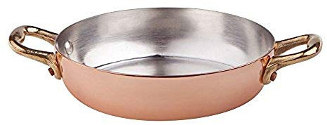 Pentole Agnelli ALCM110M40 Sartén de cobre estañado con 2 asas de latón, 40 cm