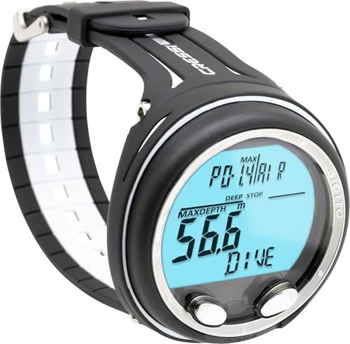 Cressi Erwachsene Giotto Diving Computer Premium Tauchcomputer, Schwarz/Weiß, One Size