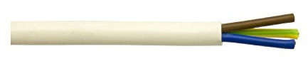 Genuine 50m Mains Cable 3-Core Pvc White 15 Amps Electrical Wire Accessories ...