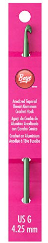 Boye 332621800GM Aluminium-Häkelnadel, Rose, Size G, 4.25 mm, 6''