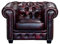 Chesterfield Ledersessel Brenton - Vintage Leder - Rot-Schwarz