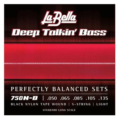 La Bella 750N-B Black Nylon Tapewound Bass Strings - Light 5-string